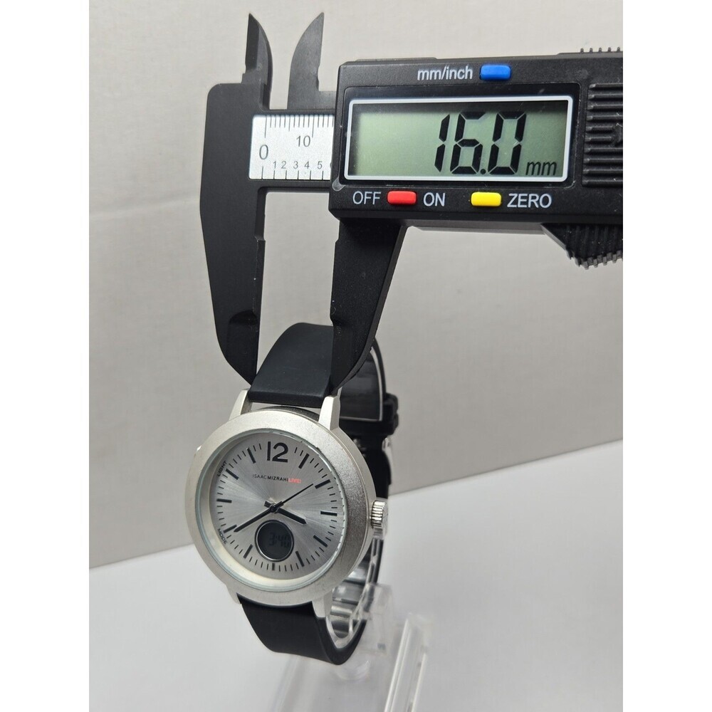 Isaac Mizrahi Live Womens Sport Analog Digital Silver Silicone Watch New Battery - Picture 6 of 12